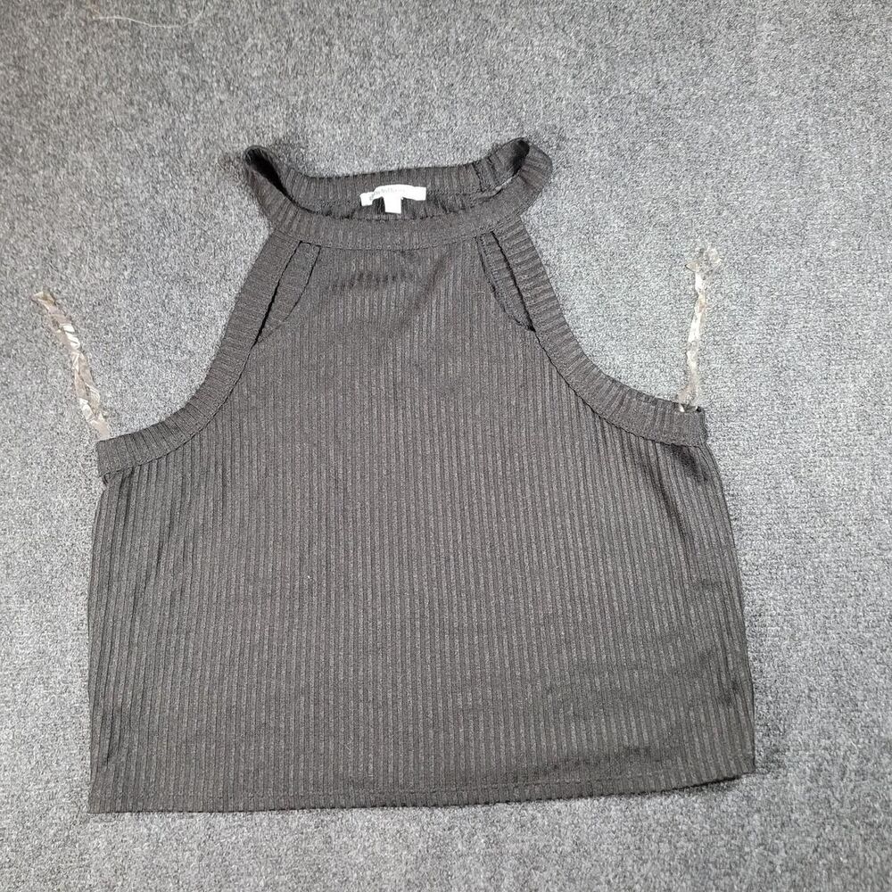 Charlotte-russe Women's Grey and Black Crop-top